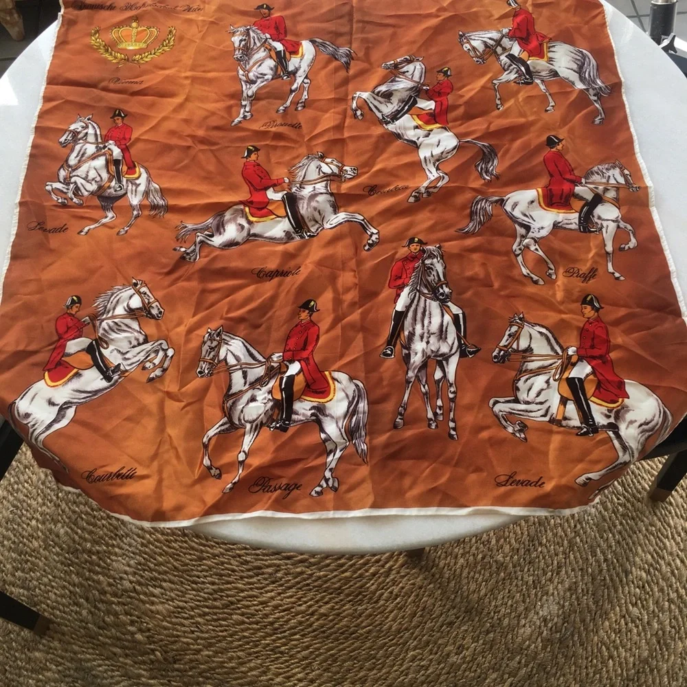 Silk-Feel Copper Printed Bandana Scarf